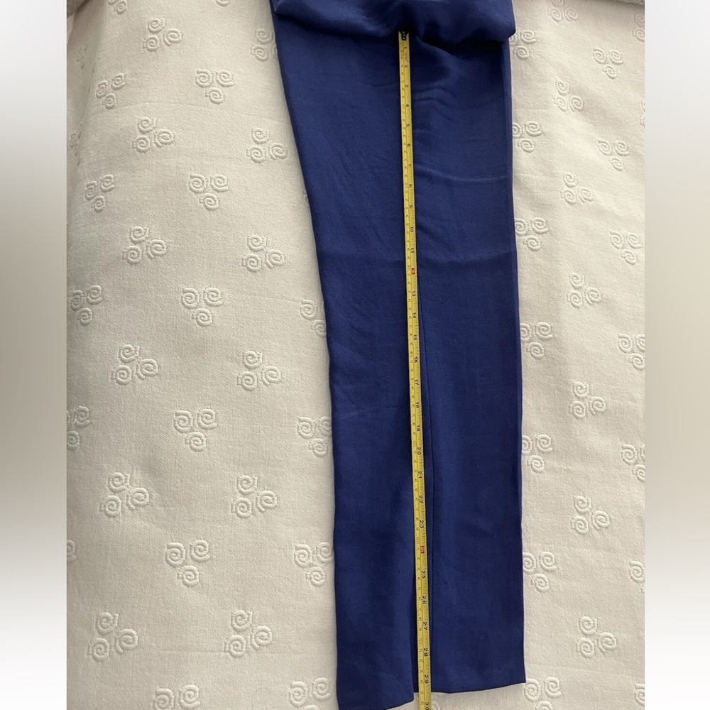 Max Mara 100% Linen Wide Leg Pants Sz 6 US Blue